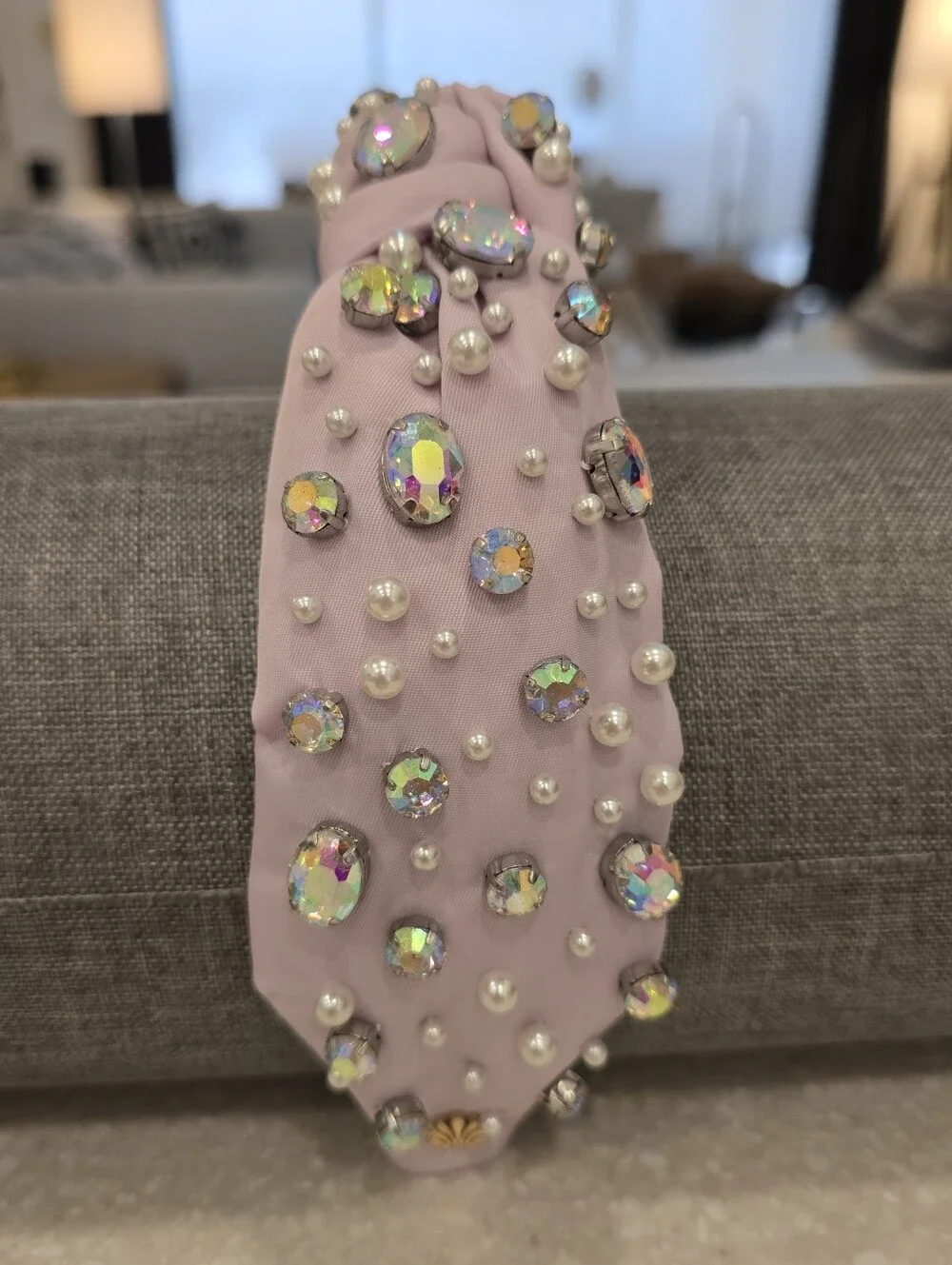 LELE SADOUGHI X Stoney Clover Lane Lilac Iridescent Crystal & Pearl Headband SCL